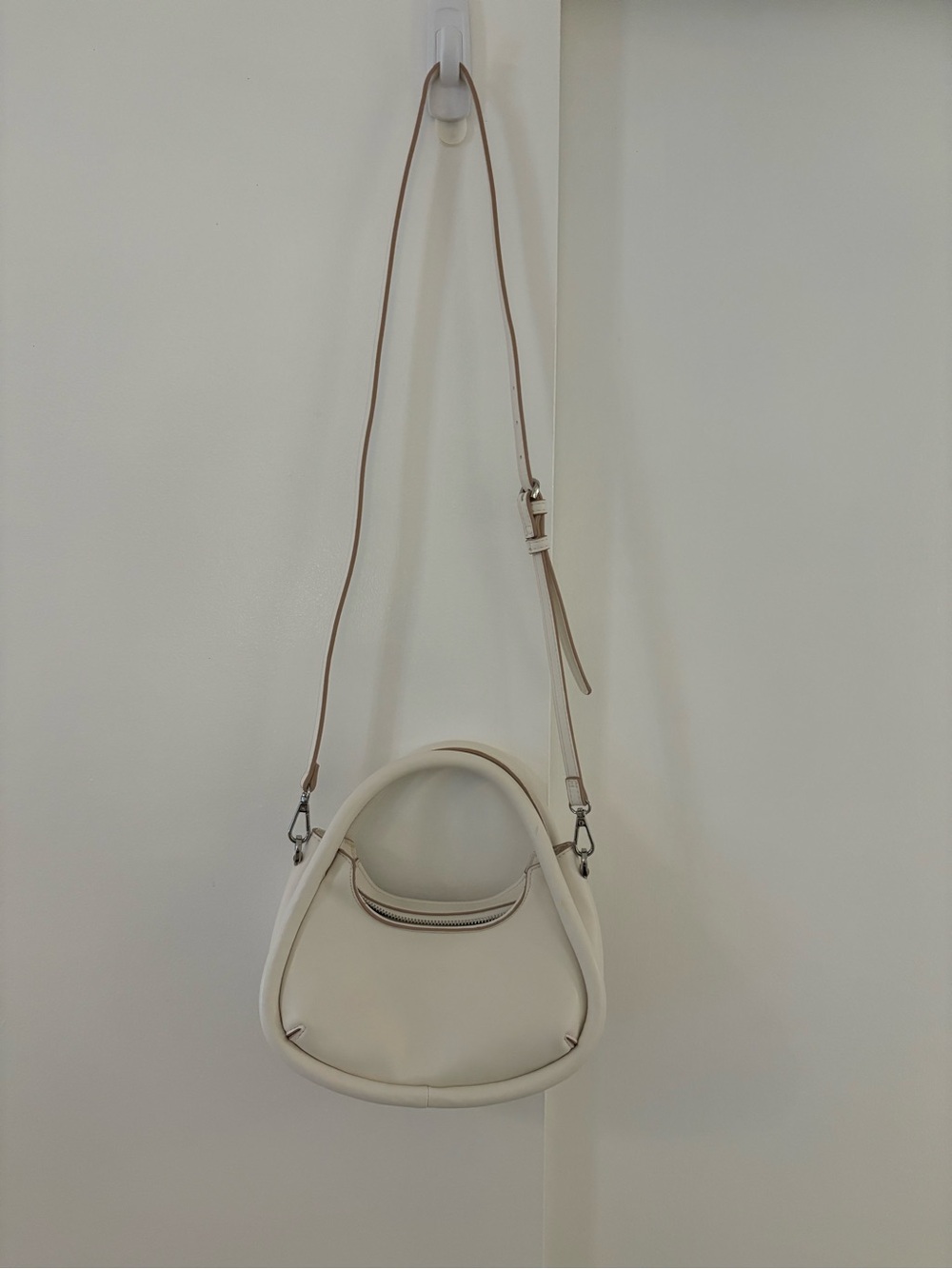 a new day Cream Crossbody Bag with Adjustable Strap